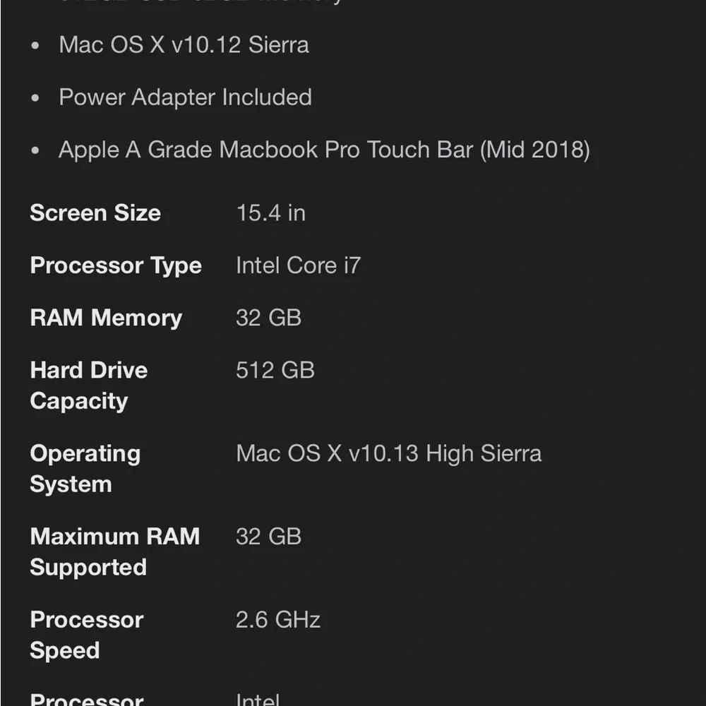 2018 MacBookPro i7,  32gb, 500gb, Excellent Condition